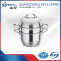 #201 Stainless steel steamer pot with dome shape combined glass lid